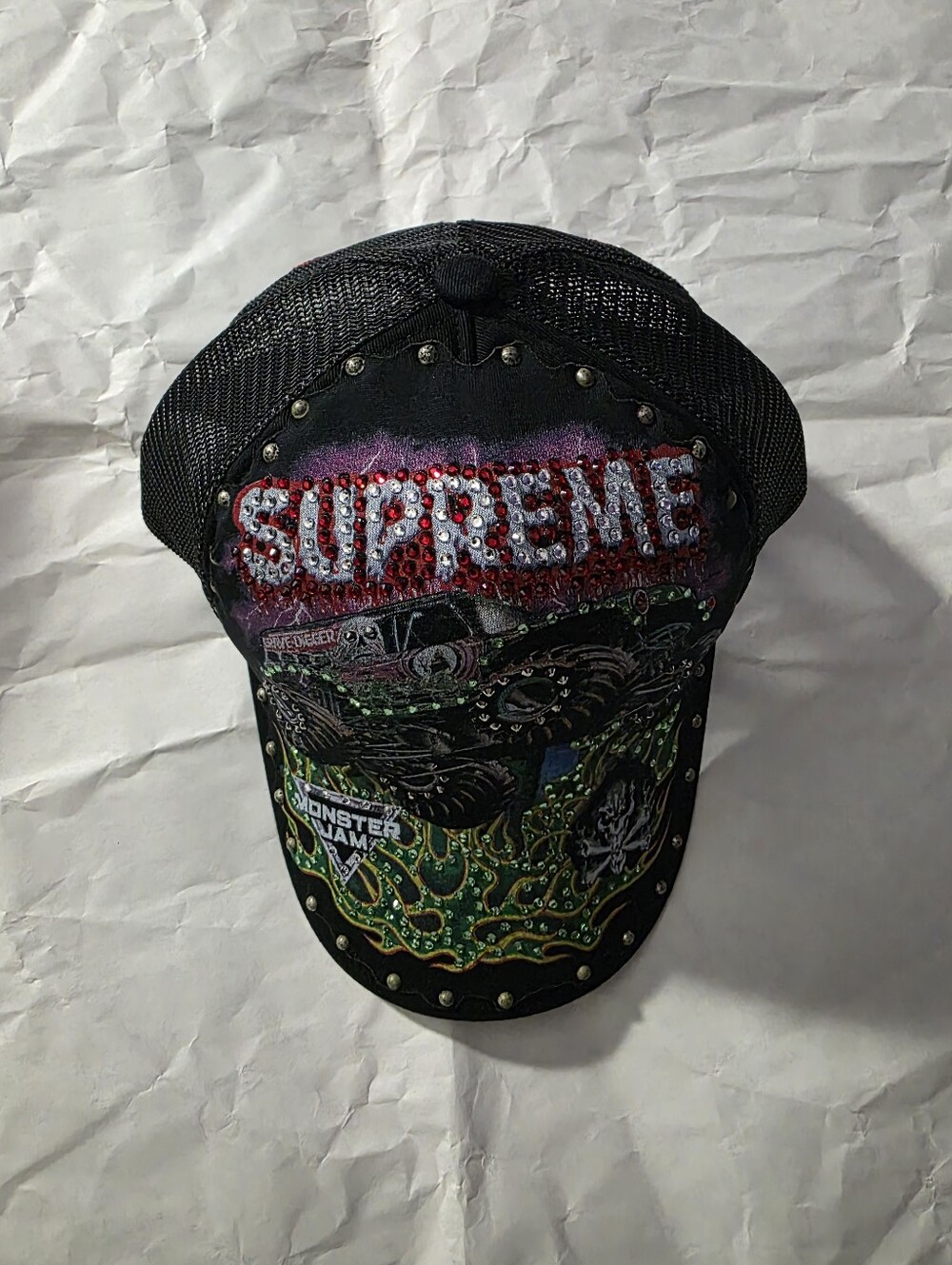 Supreme Black Embellished Monster Truck Trucker Hat - Picture 4 of 8